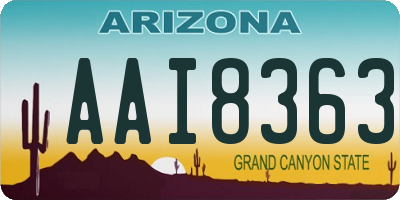 AZ license plate AAI8363