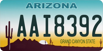 AZ license plate AAI8392
