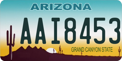 AZ license plate AAI8453