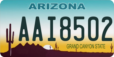 AZ license plate AAI8502