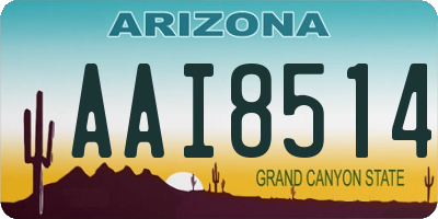 AZ license plate AAI8514