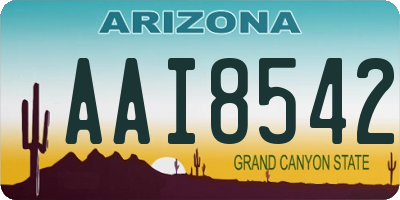 AZ license plate AAI8542