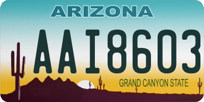 AZ license plate AAI8603