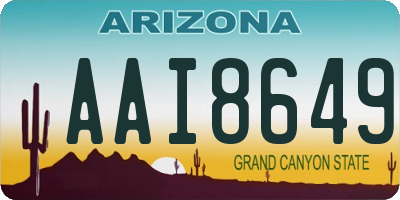 AZ license plate AAI8649