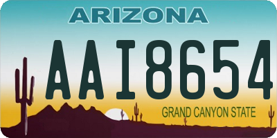AZ license plate AAI8654