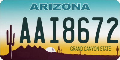 AZ license plate AAI8672