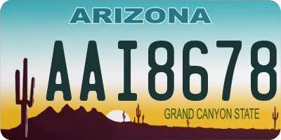 AZ license plate AAI8678