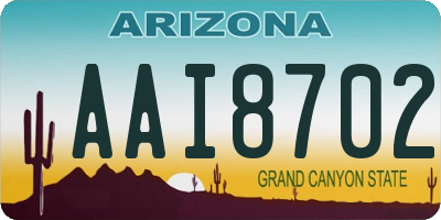 AZ license plate AAI8702