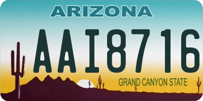 AZ license plate AAI8716