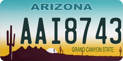 AZ license plate AAI8743