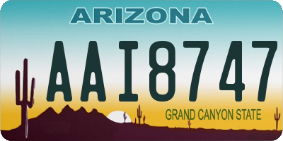 AZ license plate AAI8747