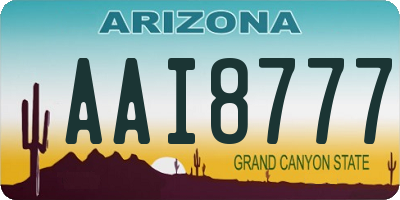 AZ license plate AAI8777