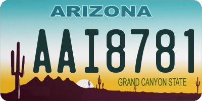 AZ license plate AAI8781