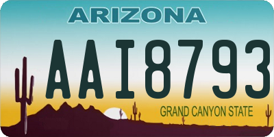 AZ license plate AAI8793