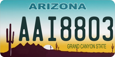 AZ license plate AAI8803