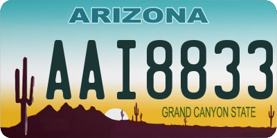 AZ license plate AAI8833