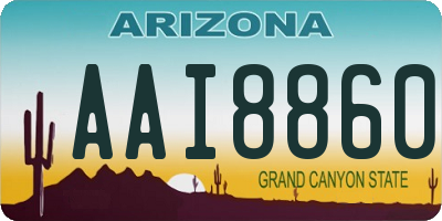 AZ license plate AAI8860