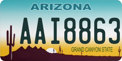 AZ license plate AAI8863