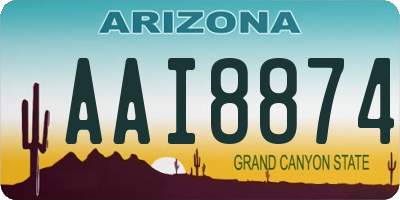 AZ license plate AAI8874