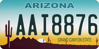 AZ license plate AAI8876