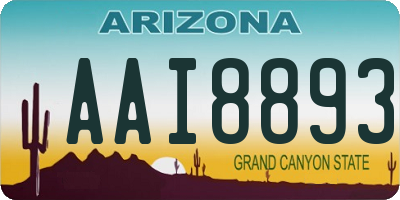 AZ license plate AAI8893