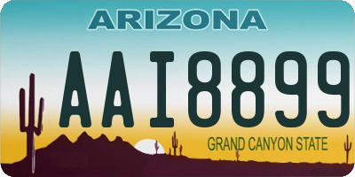 AZ license plate AAI8899