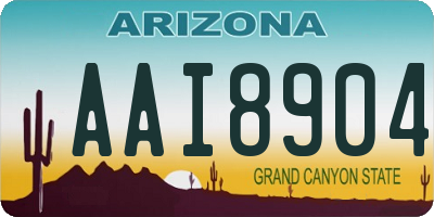 AZ license plate AAI8904