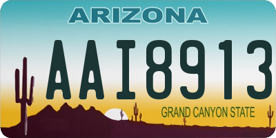 AZ license plate AAI8913