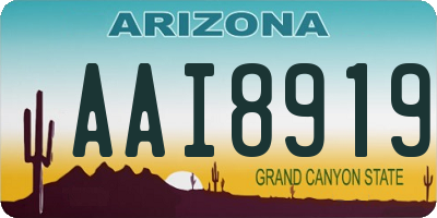 AZ license plate AAI8919