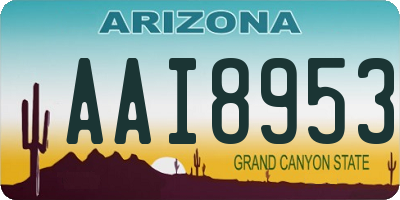 AZ license plate AAI8953