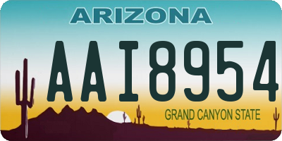 AZ license plate AAI8954