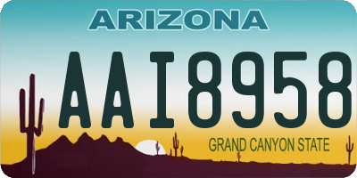 AZ license plate AAI8958