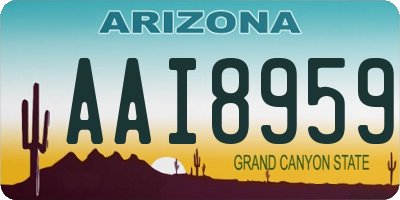 AZ license plate AAI8959