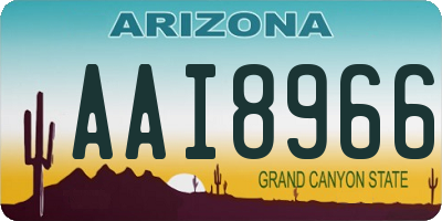 AZ license plate AAI8966