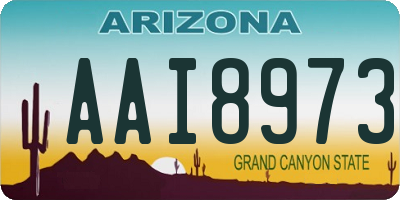 AZ license plate AAI8973