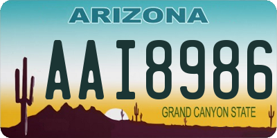 AZ license plate AAI8986