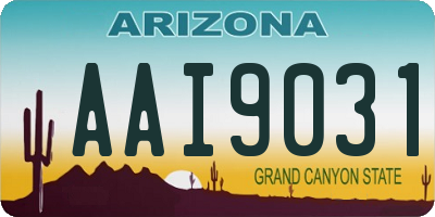AZ license plate AAI9031