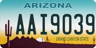 AZ license plate AAI9039