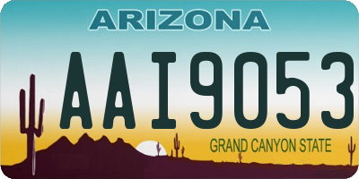 AZ license plate AAI9053