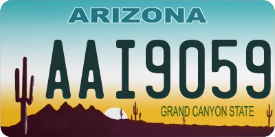 AZ license plate AAI9059
