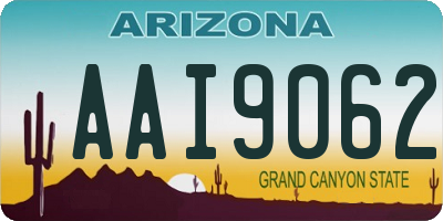 AZ license plate AAI9062