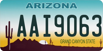 AZ license plate AAI9063