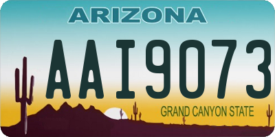 AZ license plate AAI9073