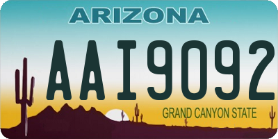 AZ license plate AAI9092