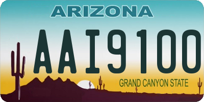 AZ license plate AAI9100