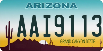AZ license plate AAI9113