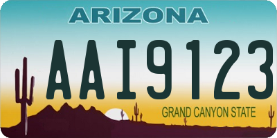 AZ license plate AAI9123