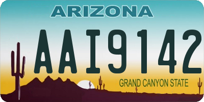 AZ license plate AAI9142
