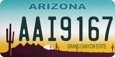 AZ license plate AAI9167