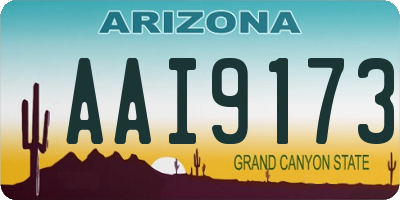 AZ license plate AAI9173